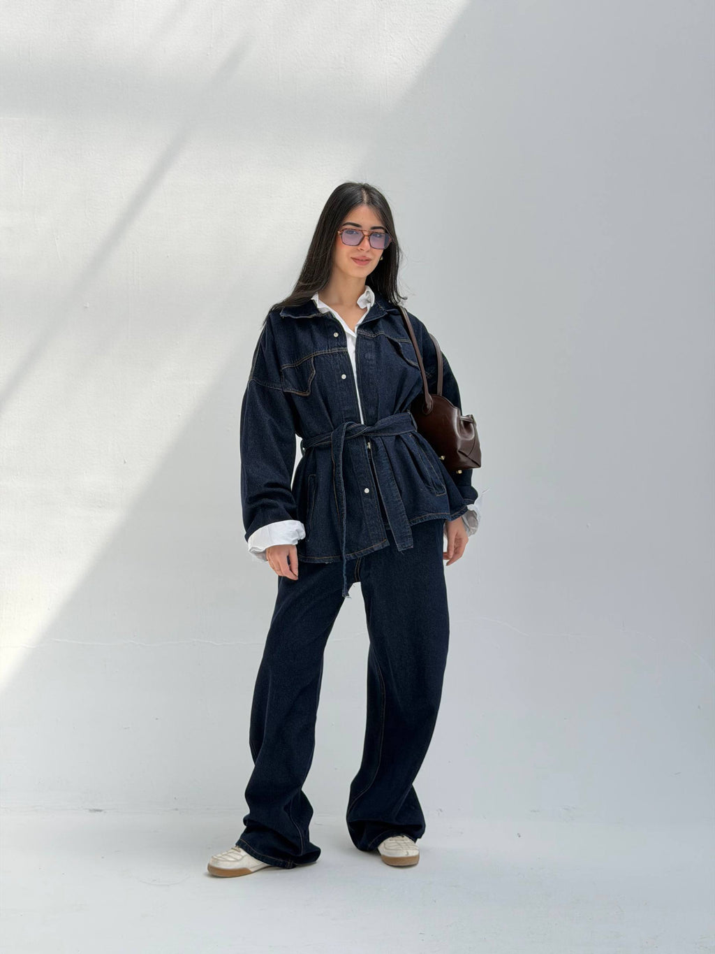 Denim Belted Set