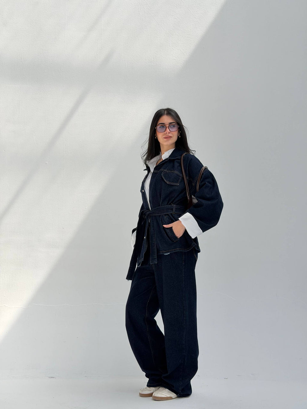 Denim Belted Set