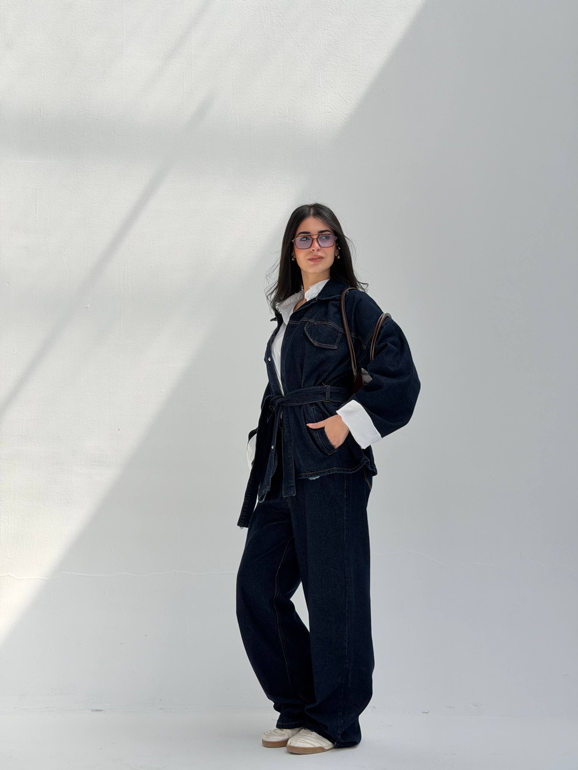 Denim Belted Set
