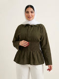 Smocked Linen Blouse