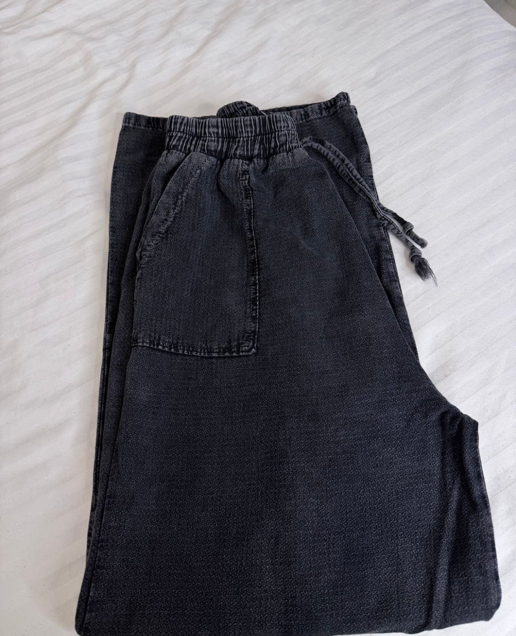 Gabardine Wide-Leg Pants