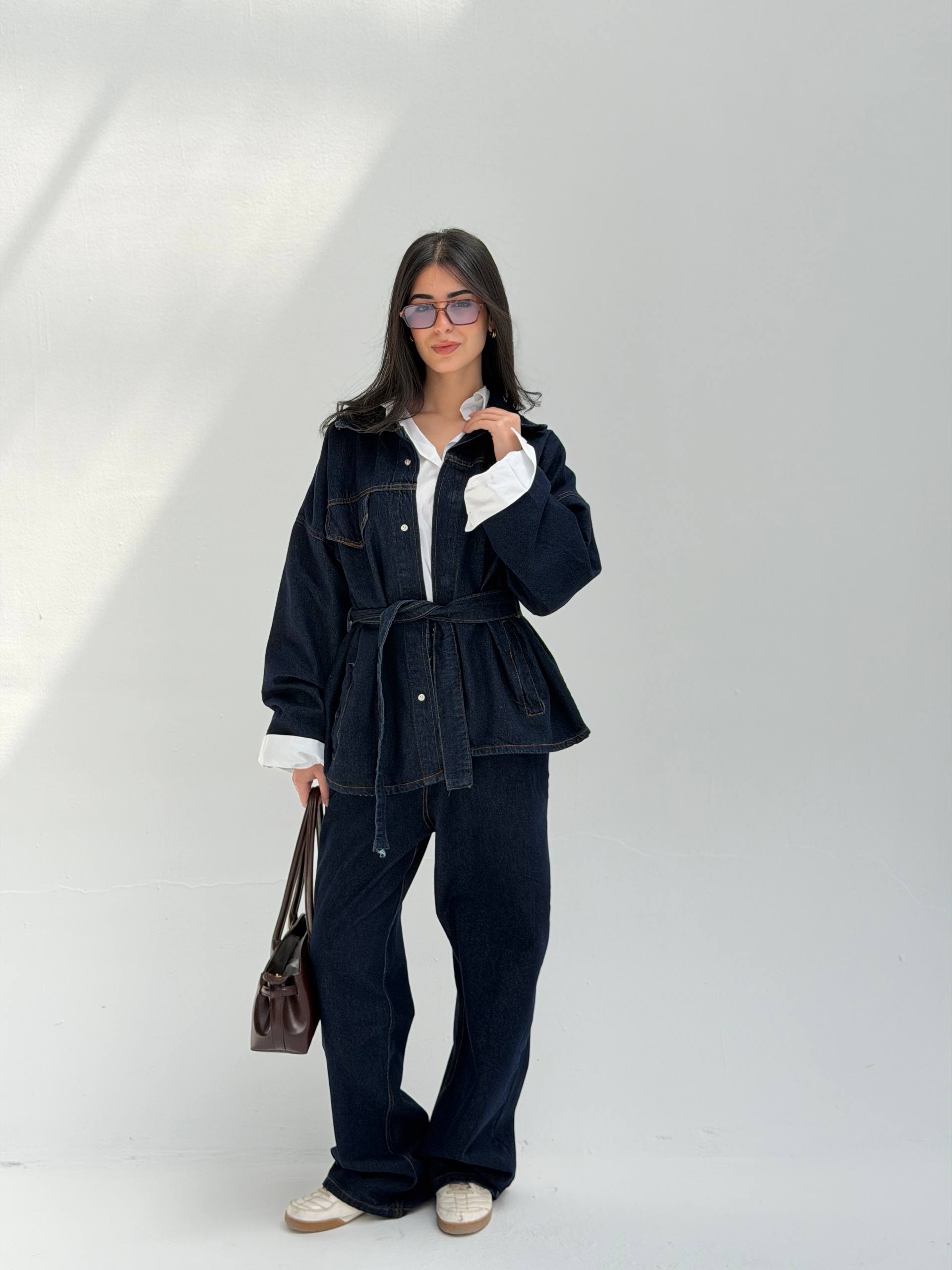 Denim Belted Set