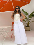 Poplin Button Skirt