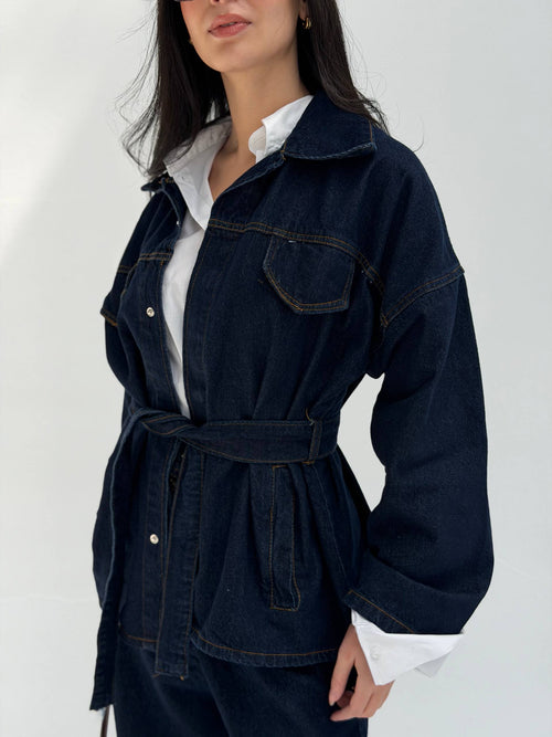 Denim Belted Set