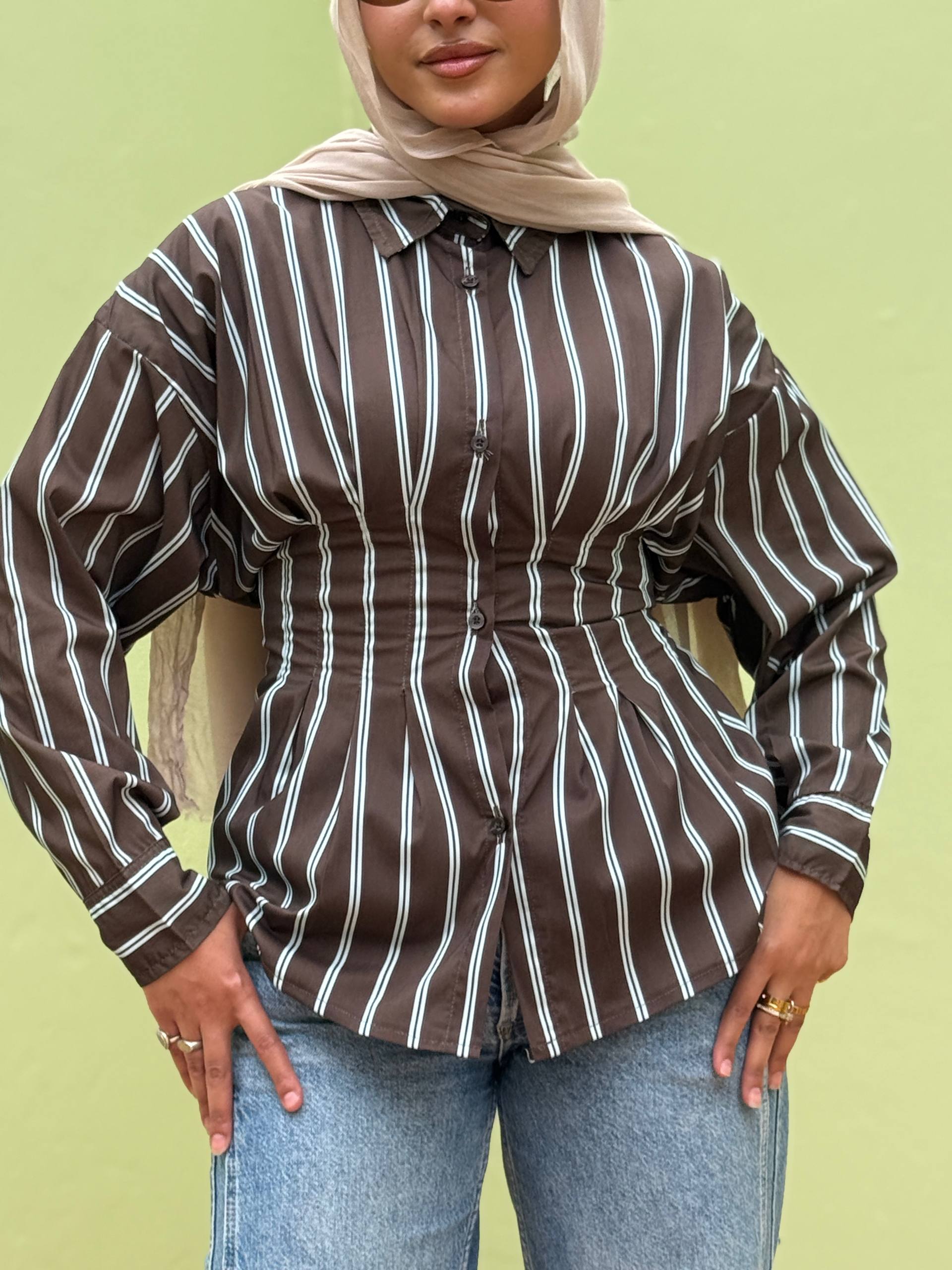 Striped Waist-Fit Shirt
