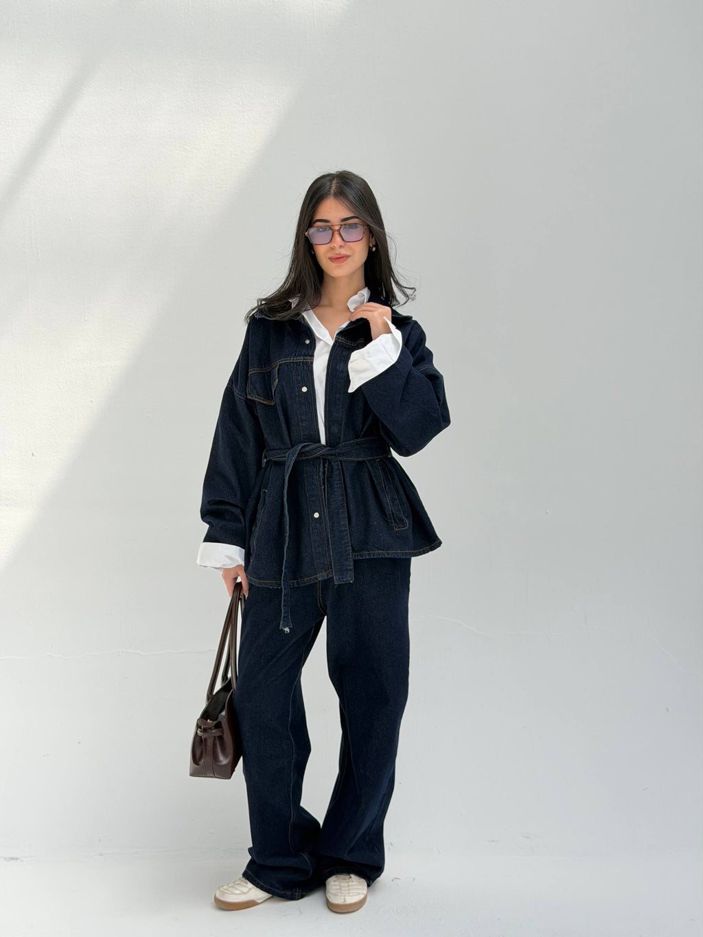 Denim Belted Set