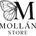 Logo of Mollón Store with 
a butterfly illustration on a white background